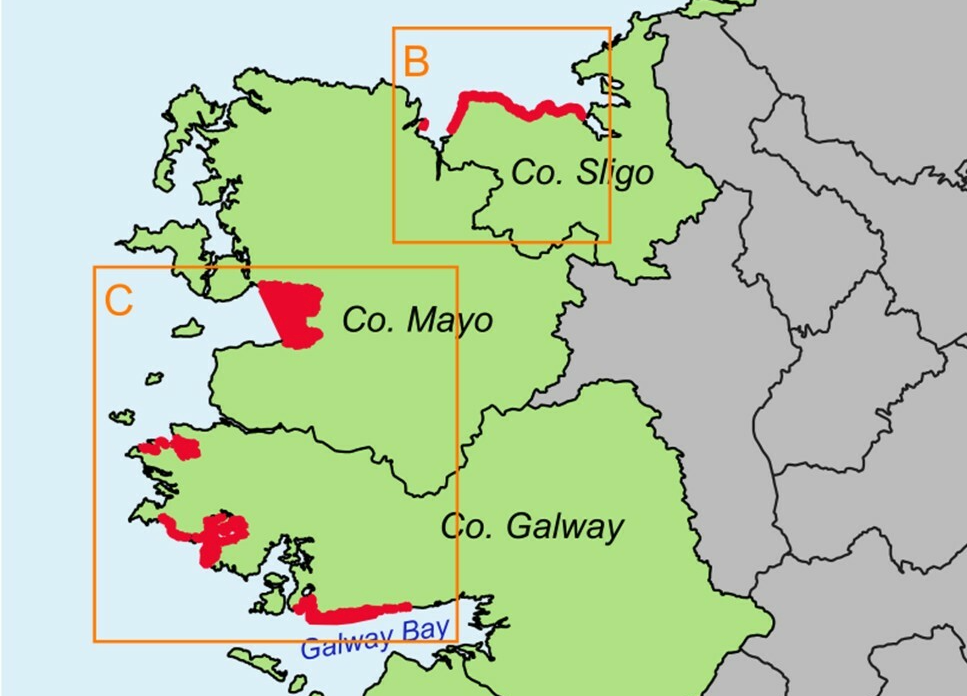 Map of Irish seaweed applications